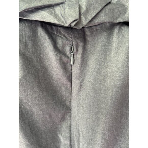 Adrianna Papell Blue Iridescent Ruffle Collar Midi Dress Size 6 Wedding Guest - Picture 11 of 12